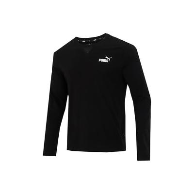 Logo Print Training Sports Breathable Long Sleeve Crew Neck T-Shirt Men Tops Black 589027-01