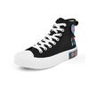 Kappa Artist Collaboration Logo Slip Resistant Durable High Top Canvas Shoes Unisex Sneakers Black K0AW5VS82D-990