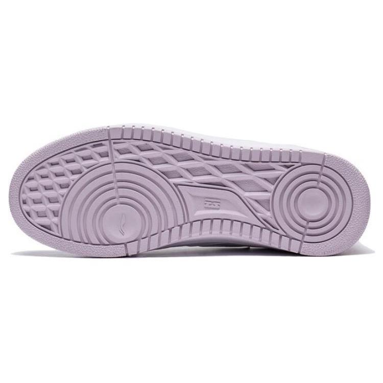 Li Ning Shiyi Slip Resistant Lightweight Abrasion Resistant Low Top Skateboard Shoes Women's White Purple AGCT342-1