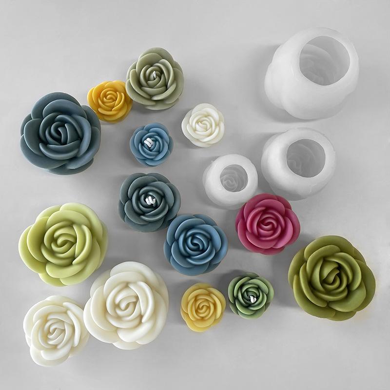 Flower Silicone Candle Mold 3D Peony Flower Soap Gypsum Resin Casting Mould Diy Chocolate Cake Baking Tool Wedding Gift