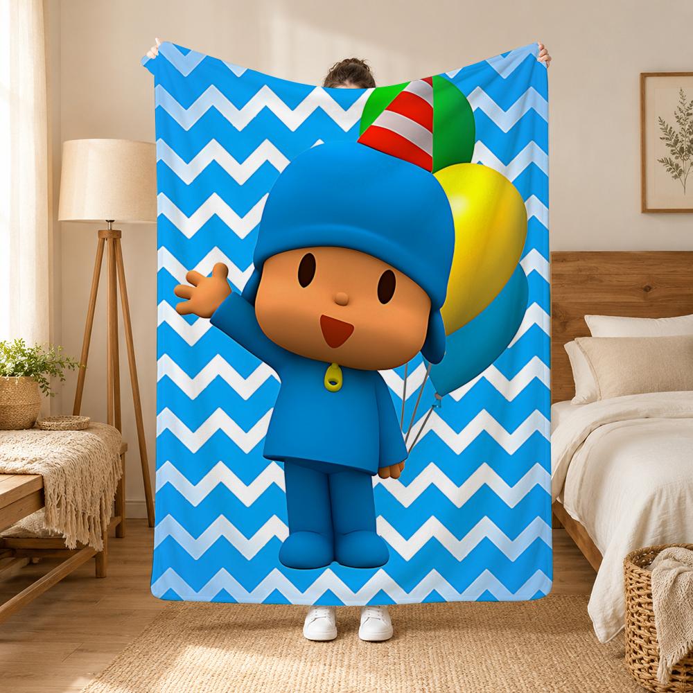 Coperta in flanella per divano Pocoyo Cartoon 240g, adatta per divani, letti, uffici, squisite coperte regalo
