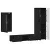 FLORIN 3 Piece TV Cabinet Set with Drawers Black Wood Based Material