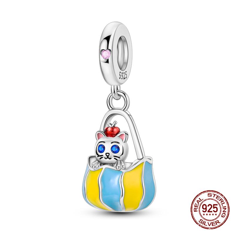 Fit Charms Fororiginal Bracelets And 3Mm Bracelets Cat Pendant Under The Mooncopper Jewelry Making For Women Gift