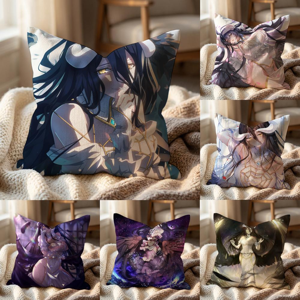 OVERLORD Albedo Anime Cushion Cover Multi-Scene Pillow Cover for Home & Car - Reversible, Soft & Durable for Daily Use