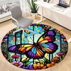 1pc Butterfly Garden Office Round Area Rug, Under Office Chairs Bedroom Living Room Home Decor, Room Deco