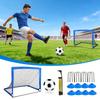 Easy To Carry Football Net Set Including 2 Foldable Markers Ball And Inflation Device For Kids Outdoor Play