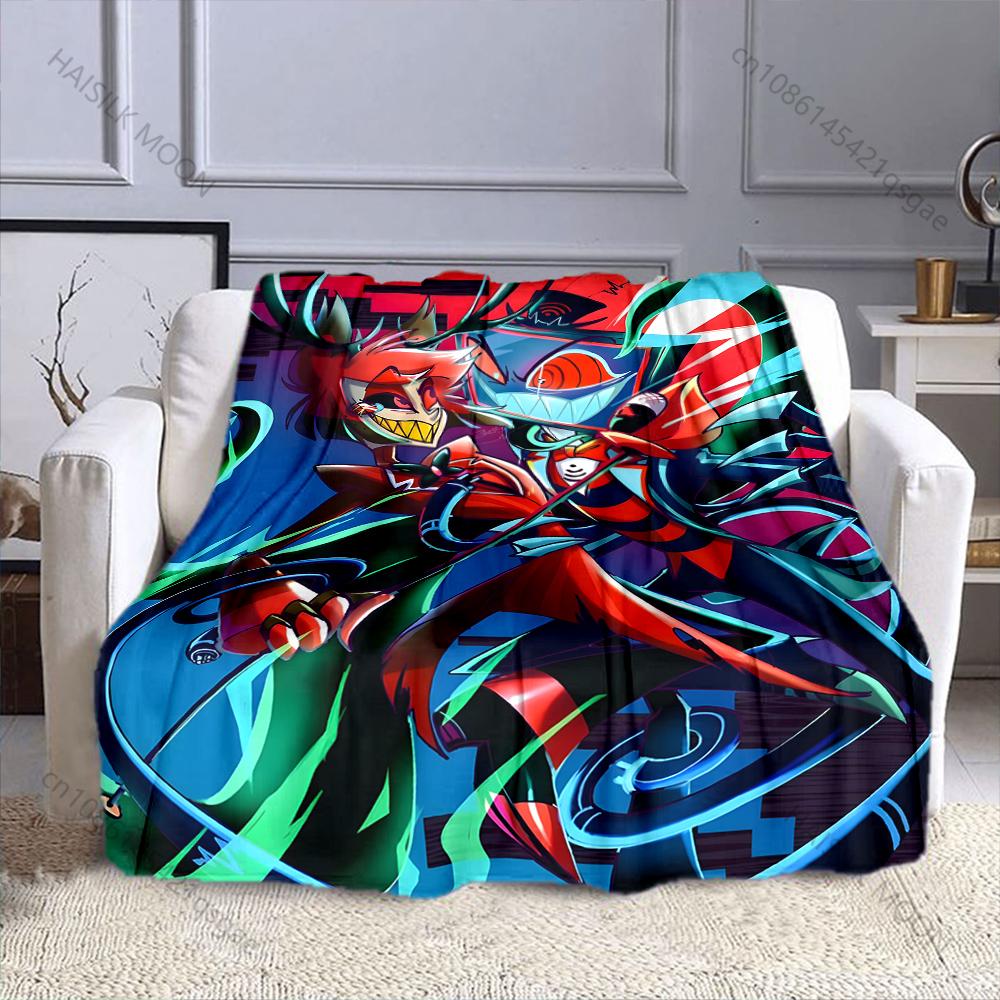 1PC TV Time Man Cartoon Print Blanket Warm Soft and Comfortable Home Travel Blanket Sofa Bedding Camping RV Blanket