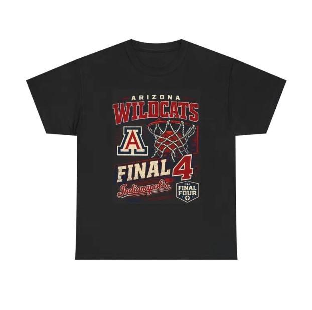 Arizona Wildcats Final Four 2026 Retro Basketball Fan Tee M