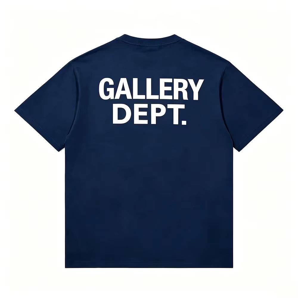 Tricou cu Grafică de Litere Gallery Dept Spălat Vintage Uzat Designer High Street Unisex Supradimensionat Gât Rotund Bumbac Mânecă Scurtă Topuri