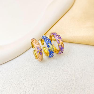 INS Stil Tropföl Kleine Blume Offener Ring - Eleganter und Einzigartiger Schwanzschmuck