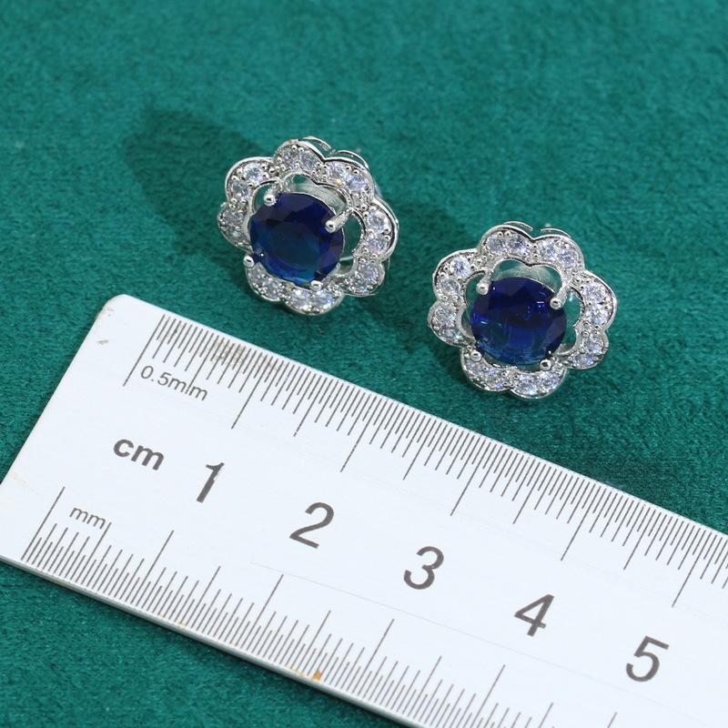 Pop Jewelry Trimmings AAA Zircon Bracelet Necklace Earrings Ring Jewelry Set