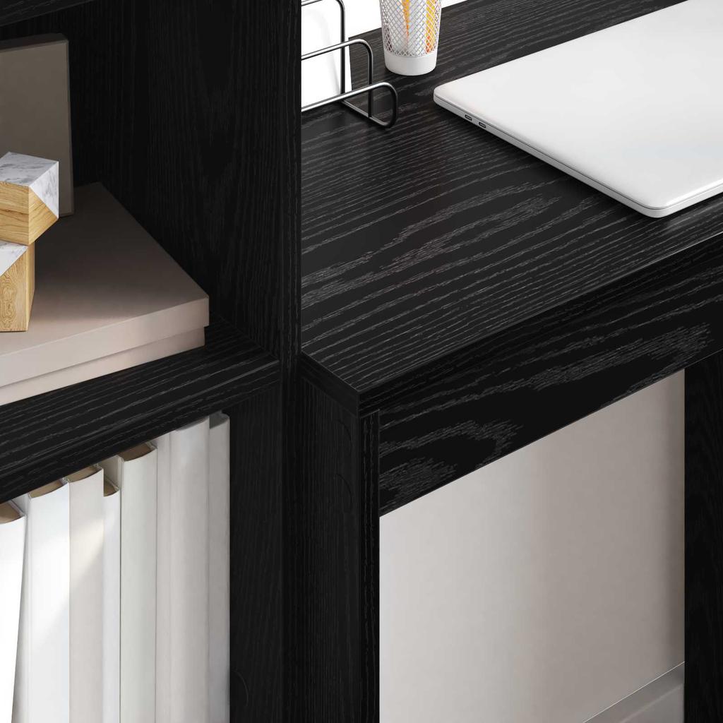 Desk with Drawers 2 pcs Black Oak Effect