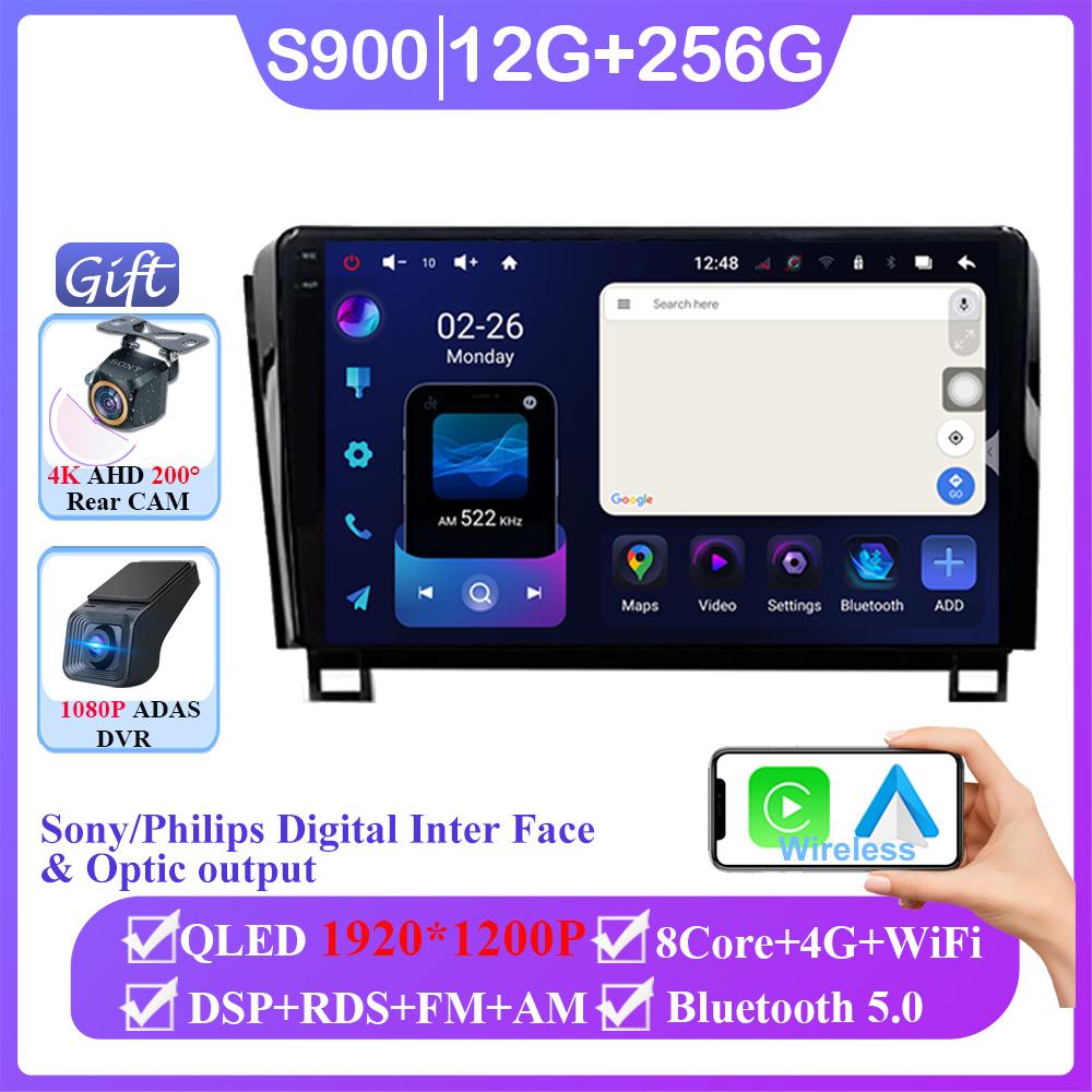 Wireless Carplay For Toyota Tundra XK50 2007 - 2013 Sequoia XK60 2008 - 2017 Android 14 RadioNavigation Multimedia No 2din DVD