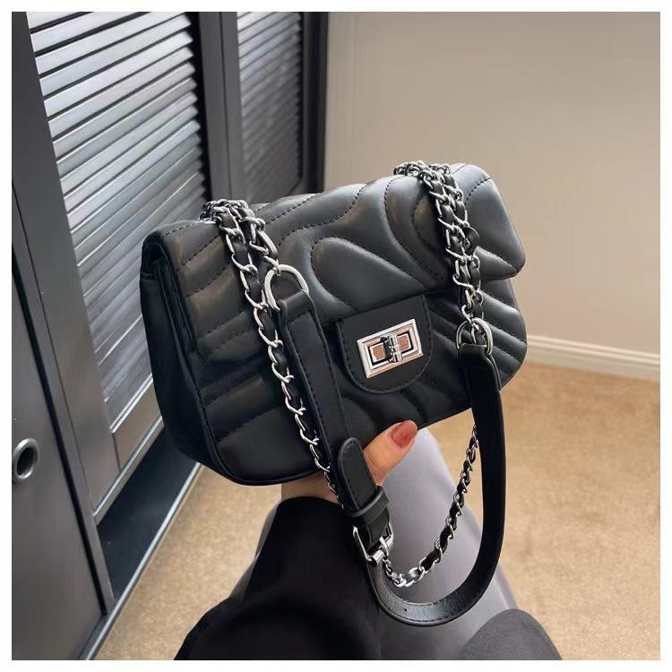 

Нишевая сумка высокого класса для женщин Xiaoxiangfeng вышитая цепочка сумка модная сумка через плечо для женщин чёрный