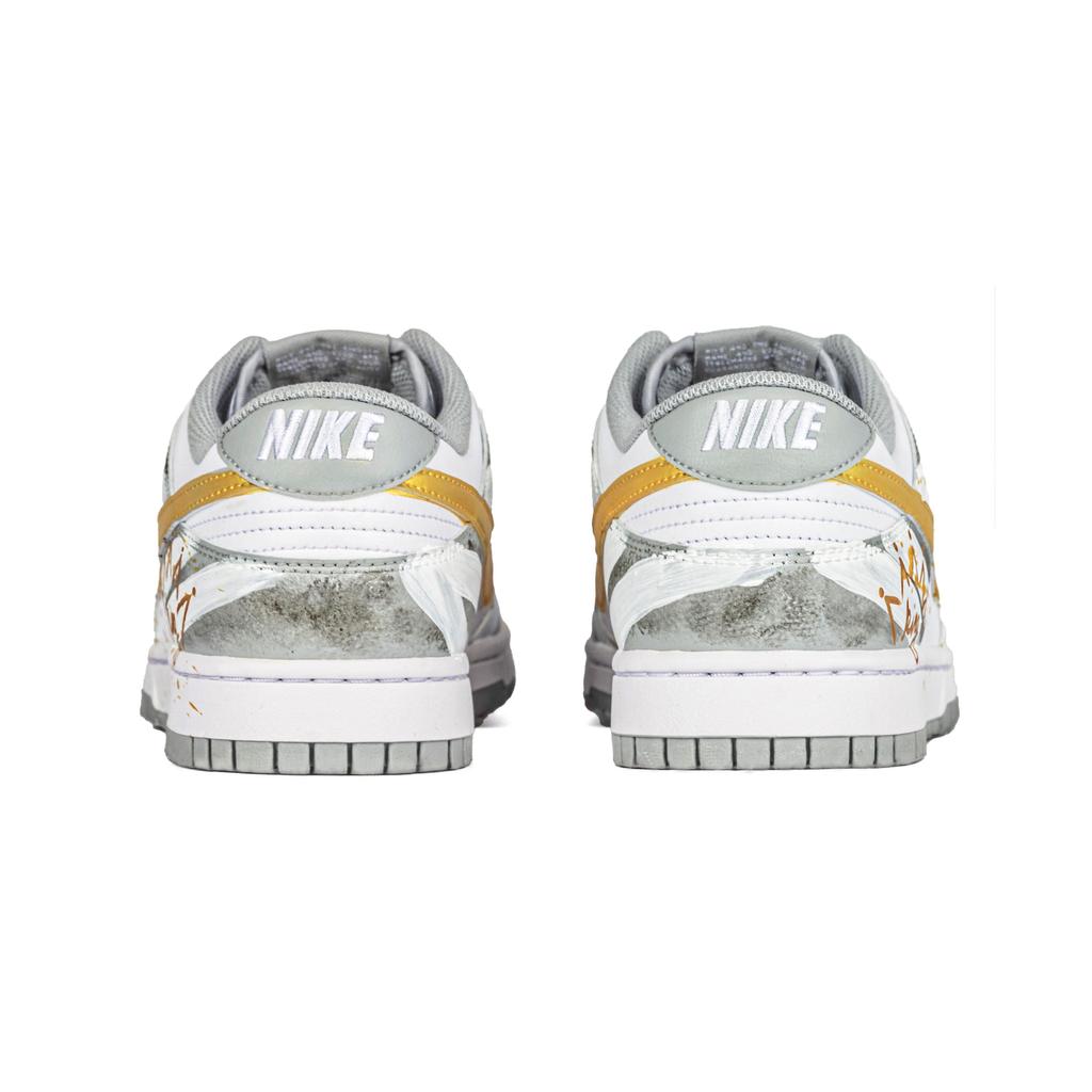Nike Dunk Abrasion Resistant Breathable Abrasion Resistant Breathable Low top Skateboard Shoes Unisex Gray White HF5441-105(Team1704-)
