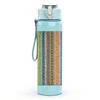 1PC Vertical Multicolor Stripe Textile Print 750ml Color Plastic Sports Water Bottle Leakproof Flip Straw Lid Suitable for Sports Office Home Use
