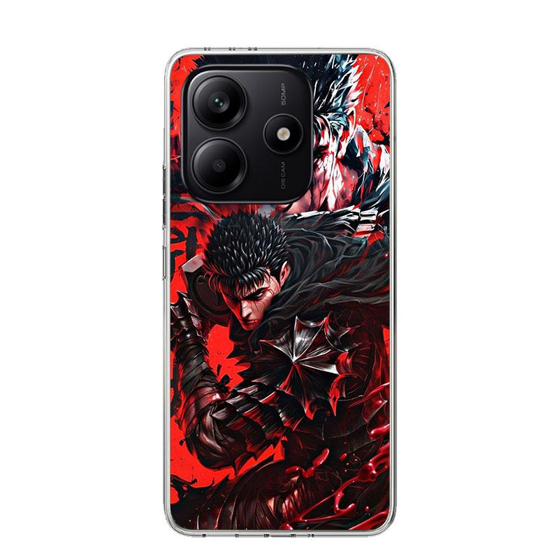 Black White G-Guts B-Berserks Phone Case For Xiaomi Redmi Note 15 14 13 12S 12 Pro Plus 11S 11E 11 11T 10S 10 Art Soft Pattern C