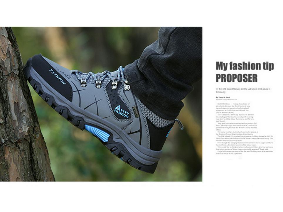 Men's Plus Size Work & Hiking Shoes - Autumn/Winter, Wear-Resistant, Construction & Outdoor Protection.