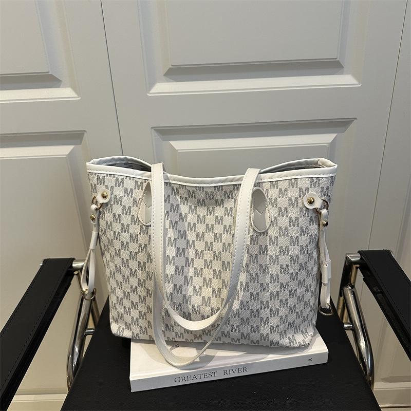 

Женская сумка-тоут новая осенне-зимняя модная большая вместительная универсальная сумка через плечо для通勤 белый