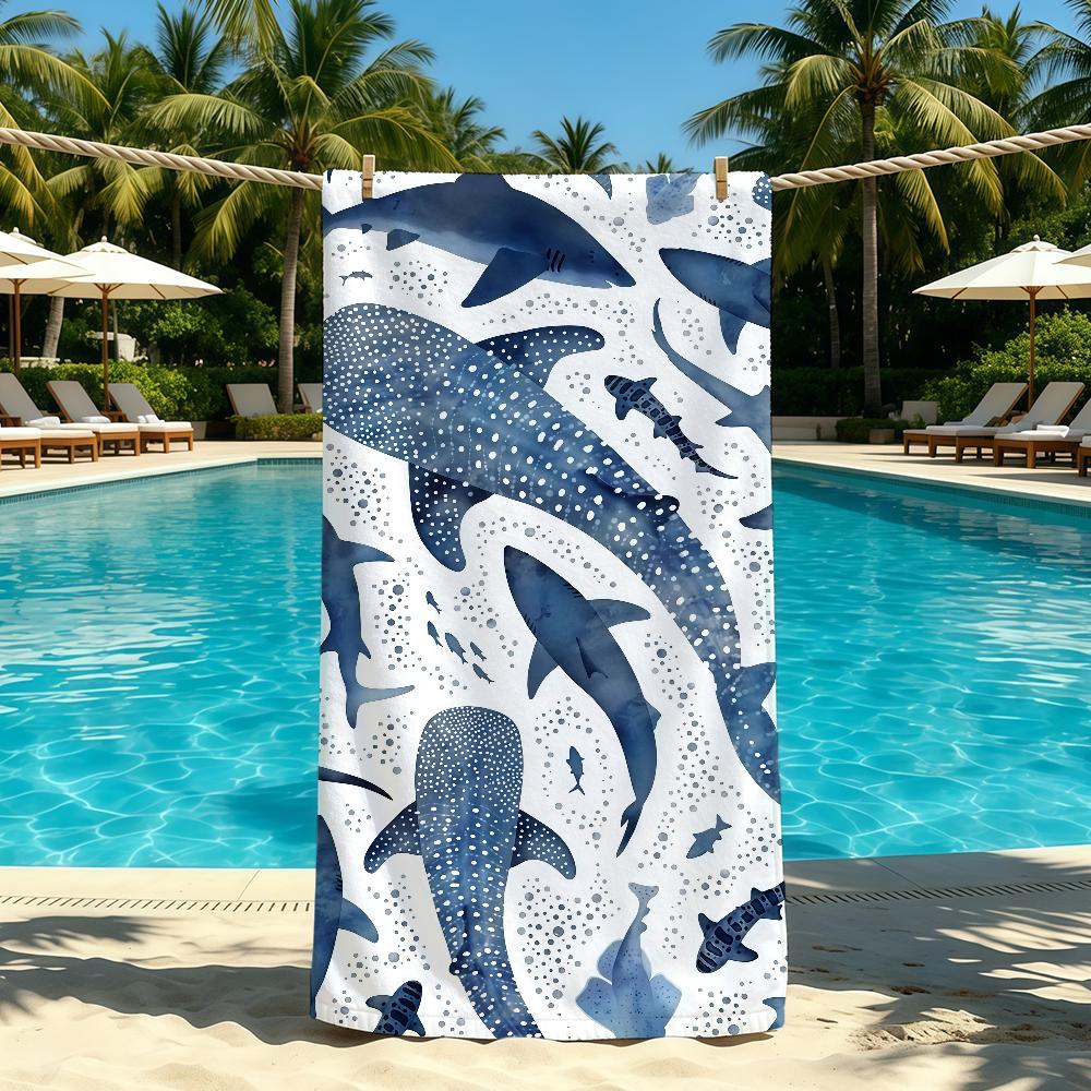 Towel For Outdoor Camping Beach Towel Shark Super Absorbent Whale Quick-Drying Anime Summer Cartoon Towel