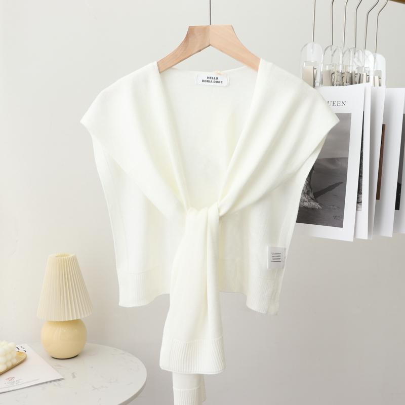 Korean Summer Air Conditioning Fake Collar Neck Guard Scarf Female Knit Thin Autumn Knotted Cape Sunscreen Shawl For Women