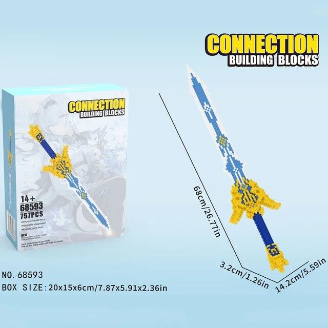 

757PCS Самурайський меч Будівельні блоки Класичні аніме Ніндзя Меч Модель Збірка Цеглинки Хлопчик Іграшка Різдвяні подарунки для дітей білий