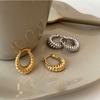 925 Sterling Silver Vintage Strip Gold Earrings For Women Trendy Earring Jewelry Prevent Allergy Party Accessories Gift