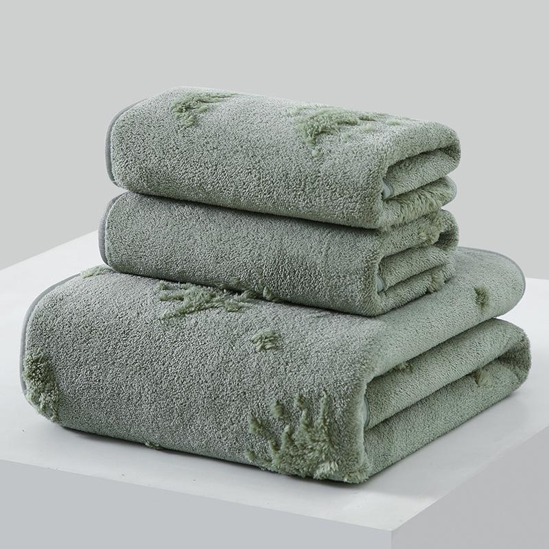 Coral Fleece Double-Sided Quick Dry Towels for Home - Mother-Child & Couple Set