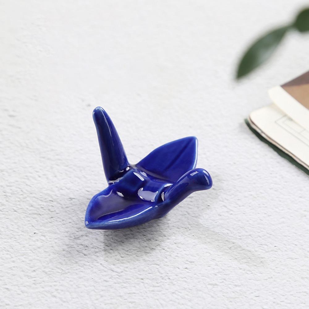 1pcs Paper Crane Shape Chopstick Rest Ceramic Handicrafts Chopsticks Pillow Chopstick Holder  Home темно-синий
