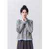 Fake Two-piece Neck Sweater Women's Spring and Autumn New College Style Splicing Knitted Cardigan Jacket Short Top