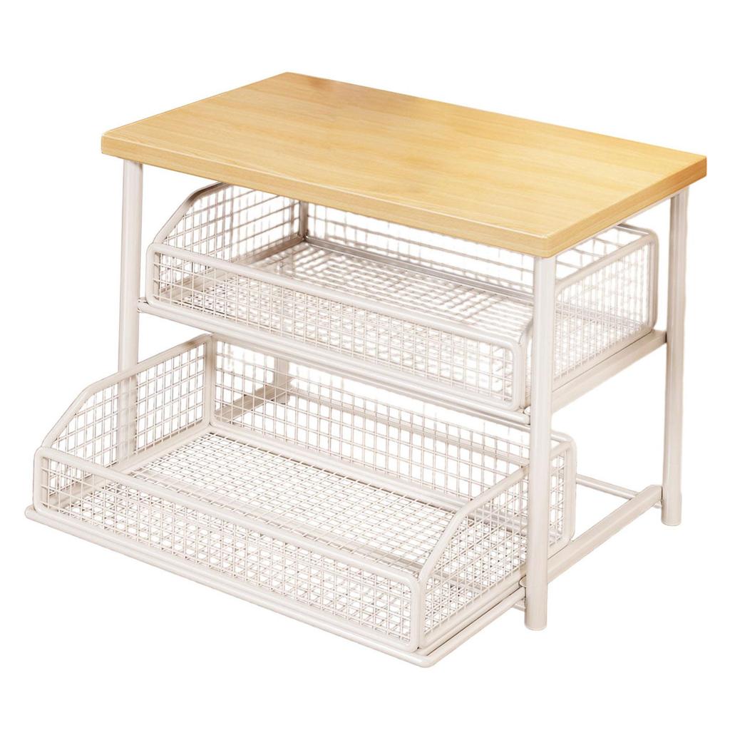Coffee Machine Storage Shelf Countertop Organizer Space Saving Rack Pull Out Tea