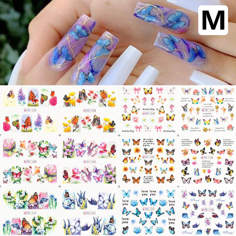 JSRQT Nagelsticker Gänseblümchen & Sonnenblumen – 12 Blätter 3D-Design, Selbstklebend Für DIY Maniküre