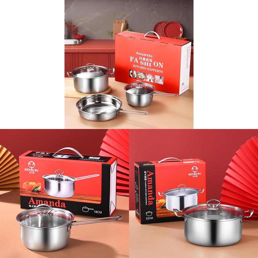 Stainless Steel Soup Pot And Bowl Set Gift Collection For Weddings And Holidays