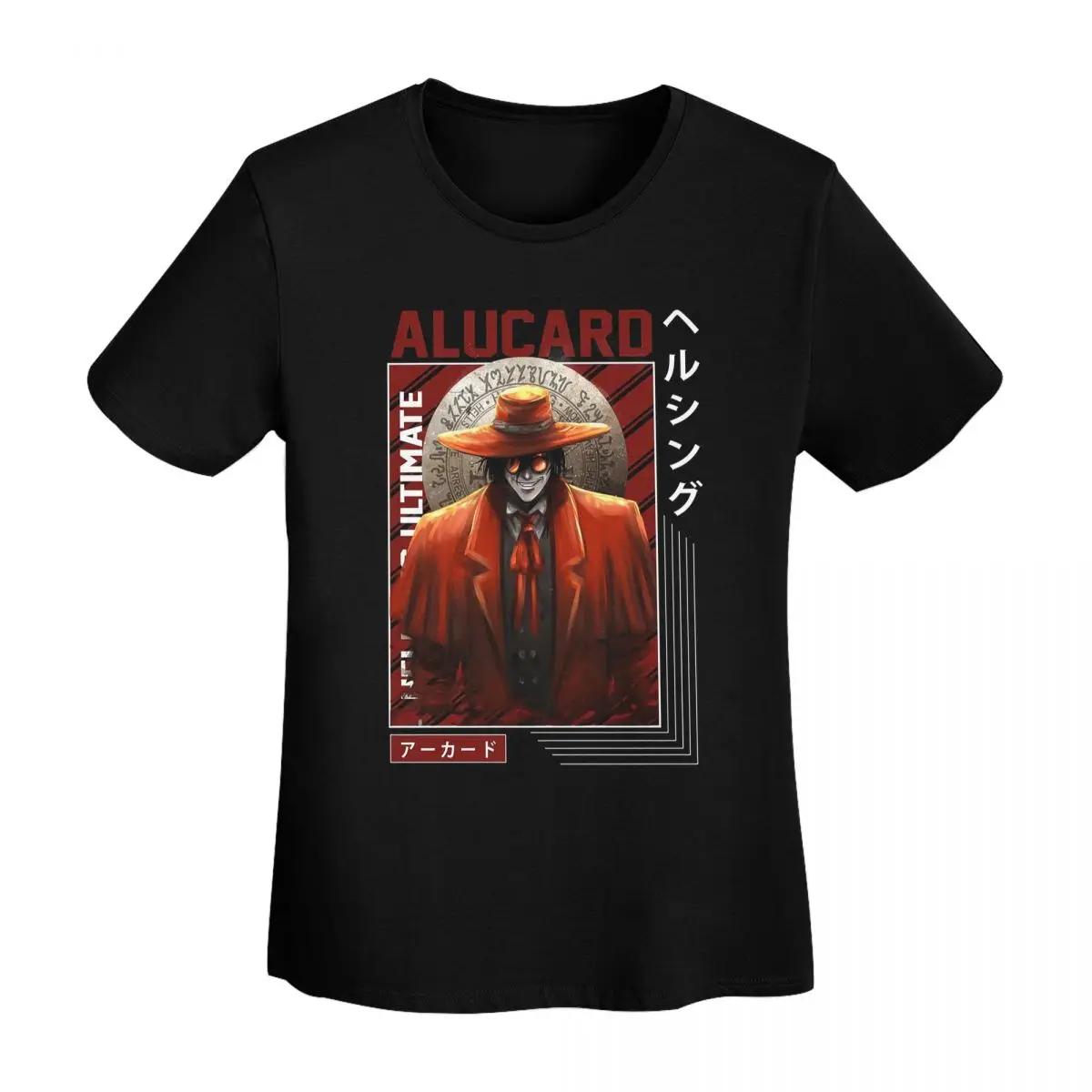 

Alucard Hellsing Unisexga TShirt Women Short Sleeve T Shirts Crew Neck Streetwear Cotton Summer Tees Streetwear 4XL