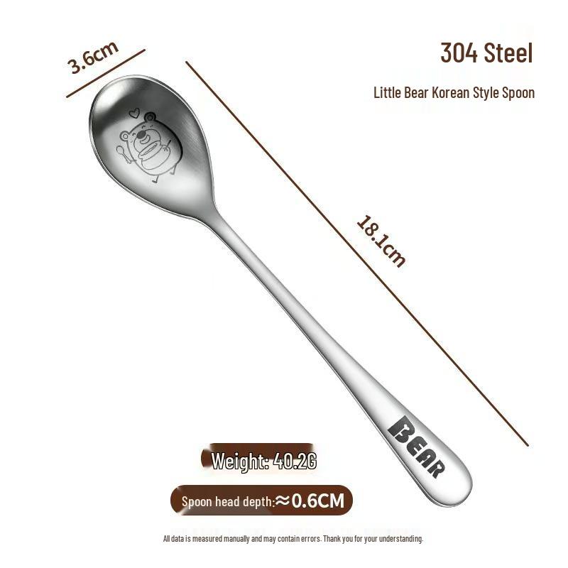 

304 Stainless Steel Korean Style Children s Cartoon Soup Spoon - Cute & Colorful