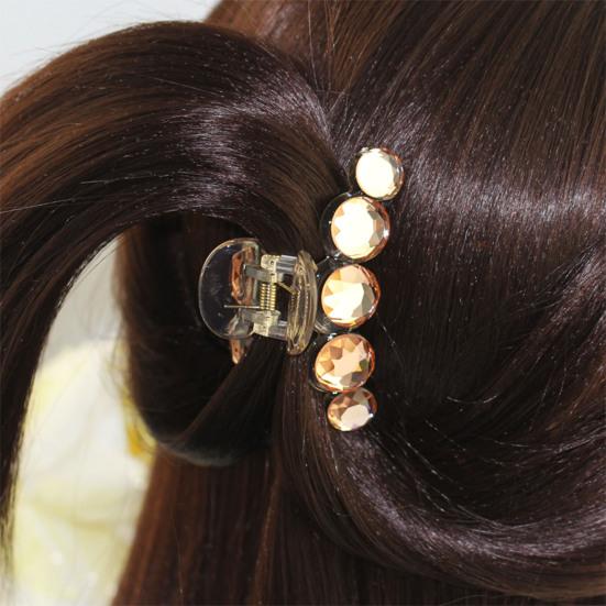 Plastic Claw Hairpin Lightweight Elegant Shiny Imitation Crystal Hair Clip for Bathing