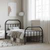 VidaXL Metal Bed Frame with Headboard-Footboard Black 90x190 Cm 353645