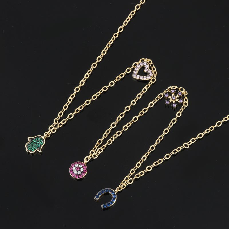Jewelry Women'S Multi-Shape Pendant Necklace O-Chain Snowflake Necklace Batch