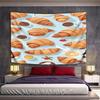Croissants and Coffee Pattern Pattern Wall Hanging Tapestry Decorative Tapestry Home Decor for Bedroom and Living Room