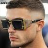 Small Rectangle One-Piece Punk Sunglasses Men  Luxury Brand Vintage Shield Goggle Eyewear For Male Trendy Outdoor Sunglass