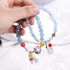 BEPAN 2023 New Pearl Agate Lucky Cat Bracelet for Women  Chinese Style Jade Pendant Simple Wild Elastic Rope Crystal Beads Jewelry