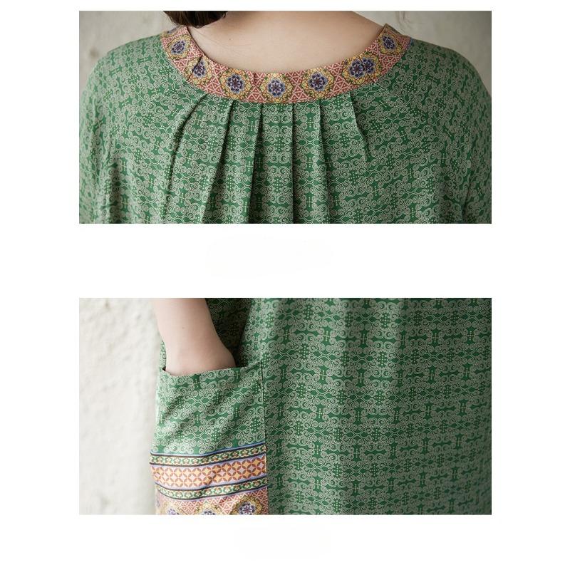 DIMANAF Nuevo 2026 Mujer Tallas Grandes Verano Playa Dama Estampado Vintage Vestido Largo Holgado Oversize Maxi Vestido de Sol Ropa