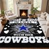 שטיח דלת Dallas Cowboys לסלון או לחדר שינה, שטיח מגן מתחת לכיסא, קישוט למשרד, מתנת חג המולד, מתנת יום הולדת