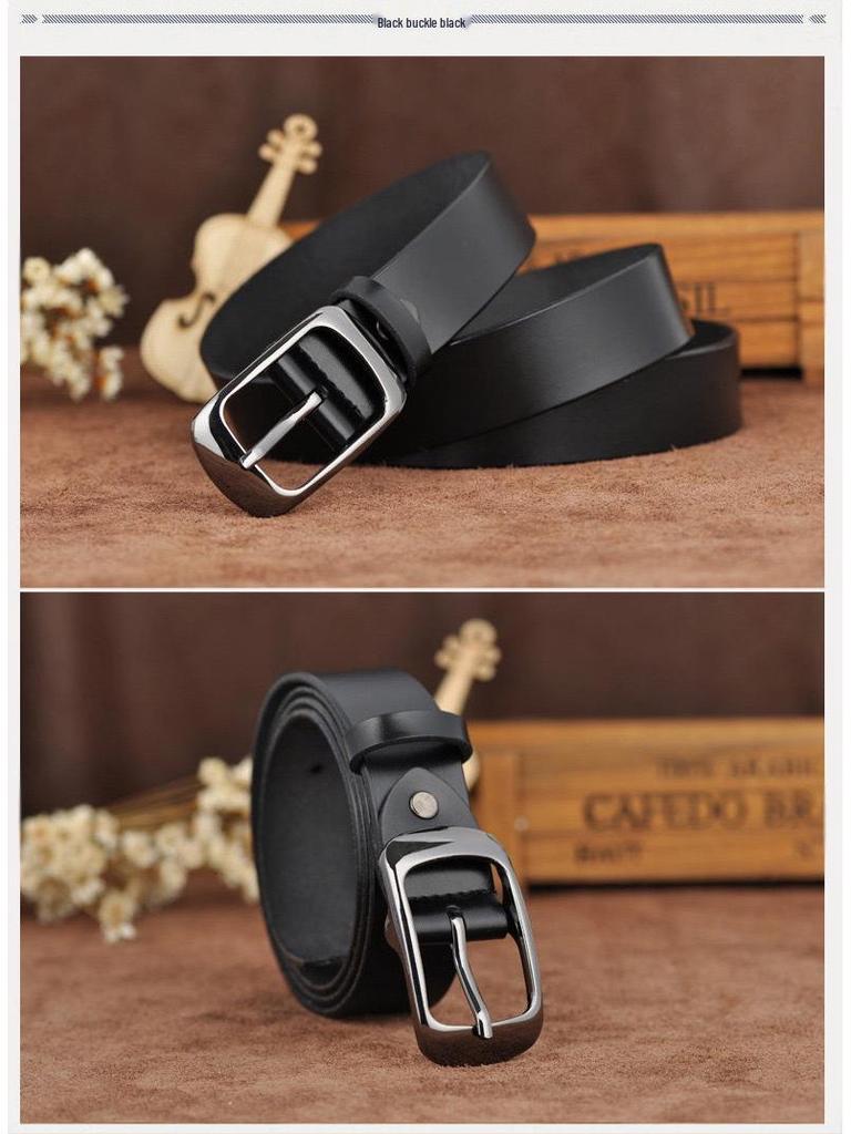 Plus Size Women's Genuine Cowhide Leather Belt - Casual and Versatile.
