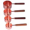 4Pcs Measuring Cups and Spoons Set with Copper Plated Handle Baking Tool for Kitchen