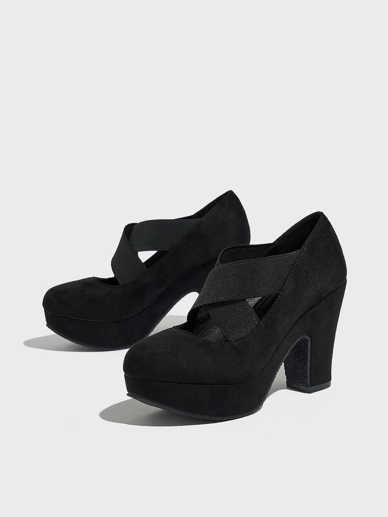 

Гонконг 2024 осень женские туфли Мэри Джейн большого размера в стиле ретро с толстым каблуком и круглым носком 35 чёрный