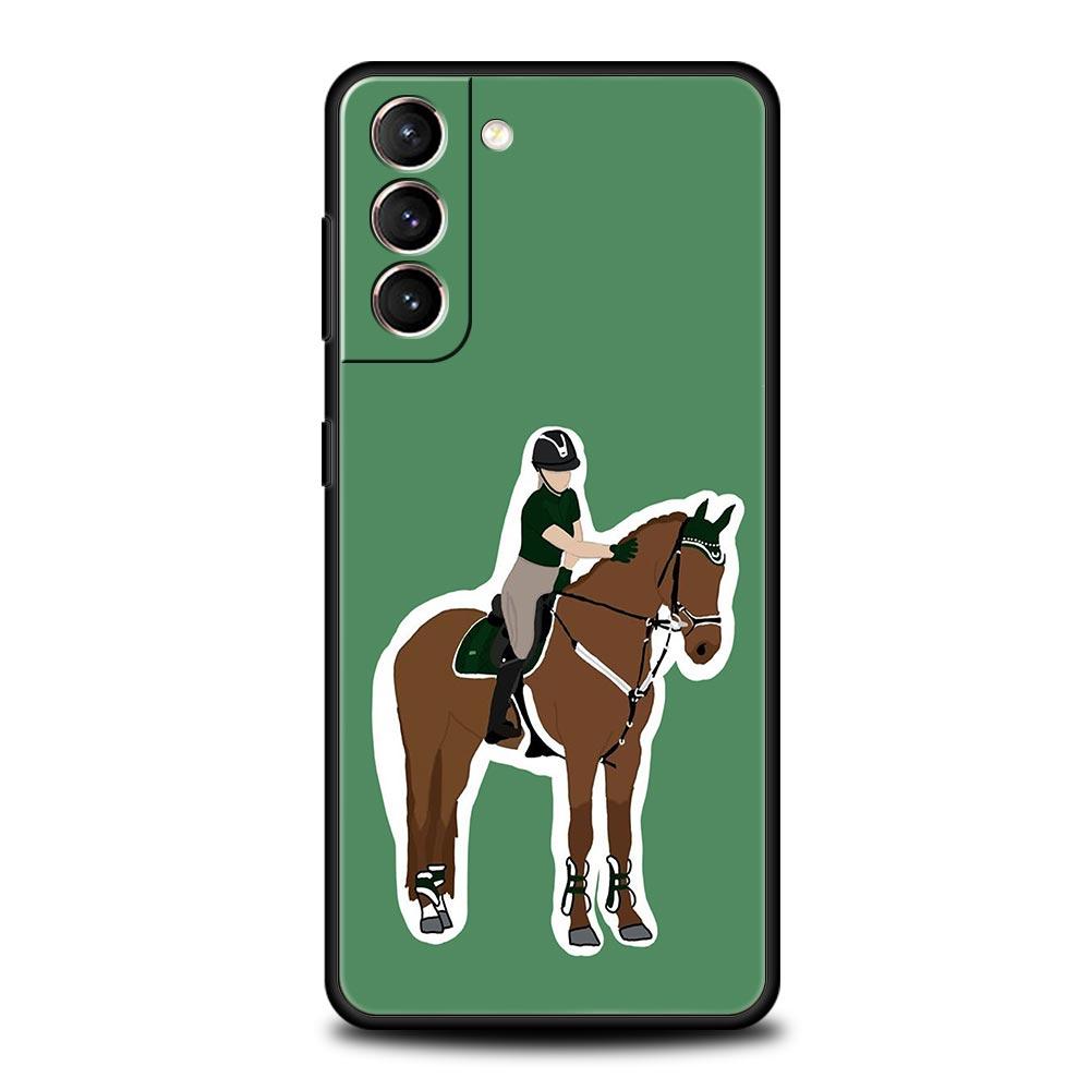 Zvířátko cválající kůň Dívka kreslení Pouzdro na telefon Samsung Galaxy S24 S23 Ultra S22 S21 S20 FE 5G S10 S10E S9 Plus S8 měkký kryt