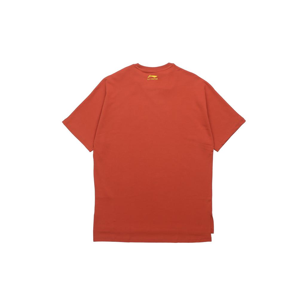 Li-Ning New York Fashion Week Series Loose Round Neck Short Sleeve T-Shirt Men Tops Red AHSP707-3
