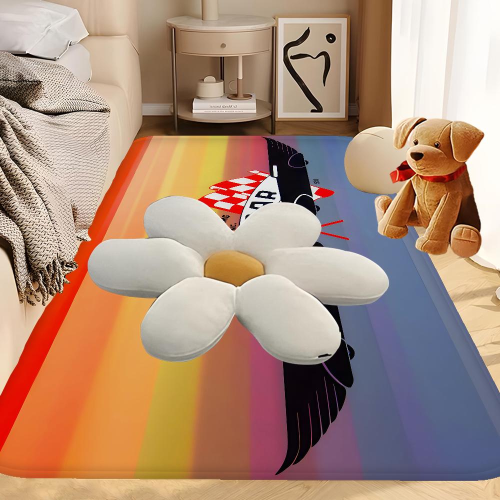 N-NASCARS Racing Car Hallway Carpet Washable Non-Slip Living Room Sofa Chairs Area Mat Kitchen Doormat Area Rug