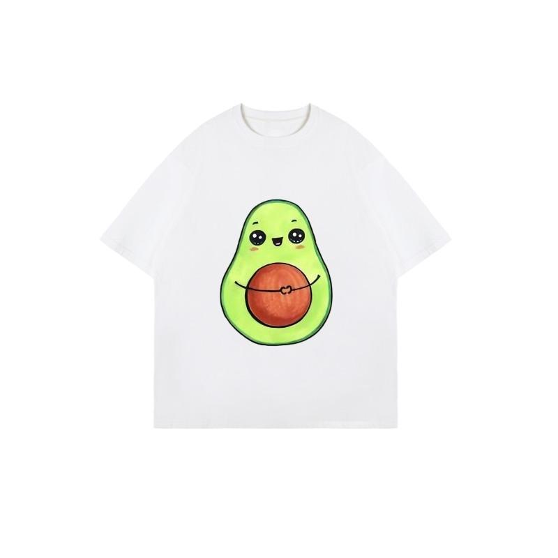 Avocado Print Oversized T-Shirt Black Cute Avocado Design For Casual Wear And Everyday Outfits